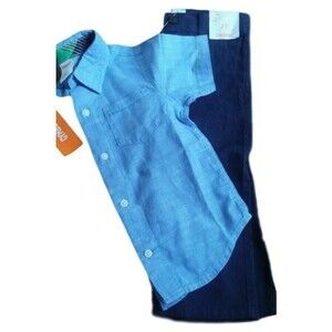 Gymboree Boy's Short Sleeve Button up Woven Dress Pants NEW Tags Attached 2T $60